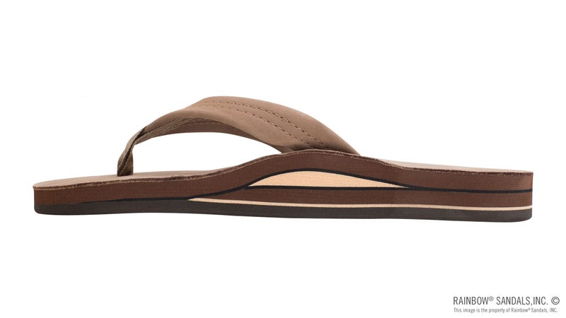 Rainbow Sandals Men's Leather Double Layer w/Arch Wide Strap, Dark Brown, X-Large / 11-12 D(M) US - Image 2